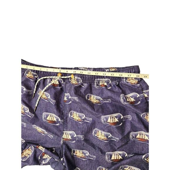 Tommy Bahama Swim Trunks Ship in bottle design Men XL Lined Pockets drawstring - Picture 4 of 9